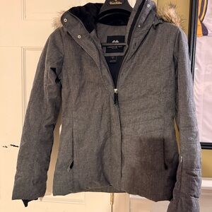 Obermeyer Charcoal Hooded Jacket with Faux Fur